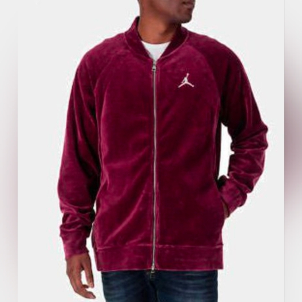 Air Jordan Nike Velour Track Jacket Size Small in Bordeaux Purple Wine